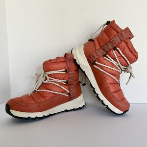 NORTH FACE Burnt Ochre/TNF Black Thermoball Lace Up Winter Boots, sz 7, Gorpcore
